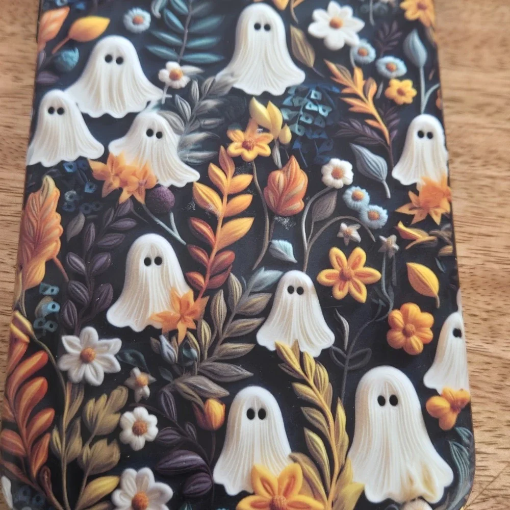 BURGA iPhone 14 Pro Max Case Ghost Floral Halloween Protective Slim Pumpkin Cute